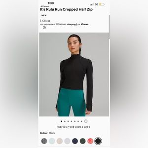 Lululemon cropped half zip